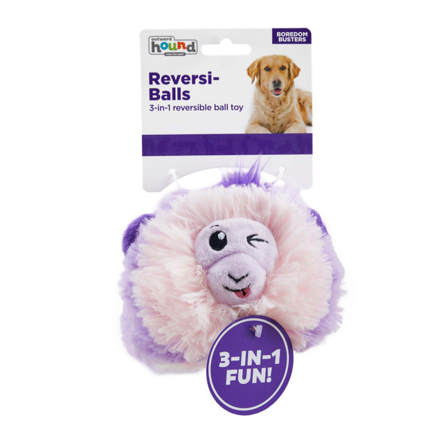 OUTWARD HOUND Reversi-Balls Spike Ball Dog Toy Purple Monkey