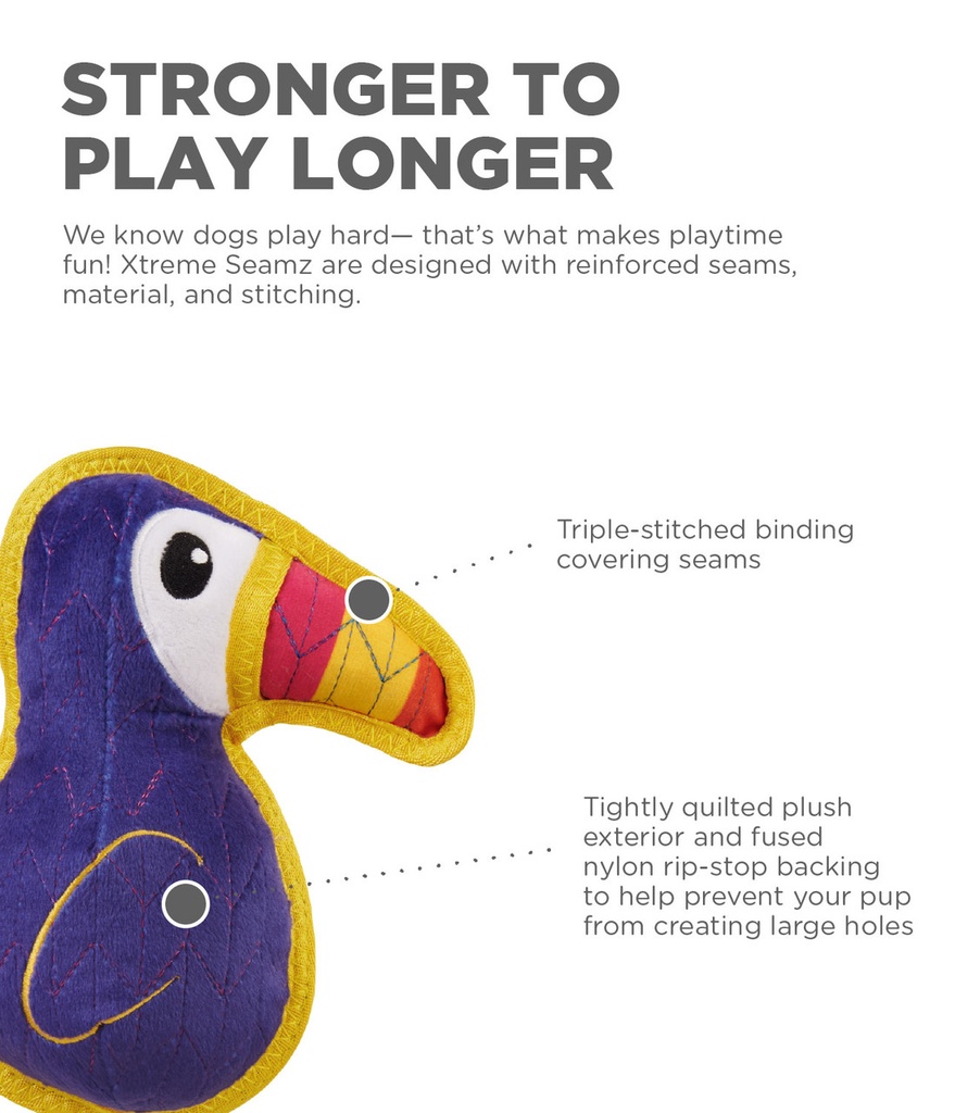 OUTWARD HOUND Xtreme Seamz Purple Toucan Medium