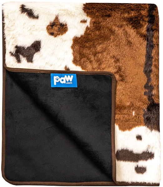 PAW PupProtector Waterproof Throw Blanket Brown Faux Cowhide Large