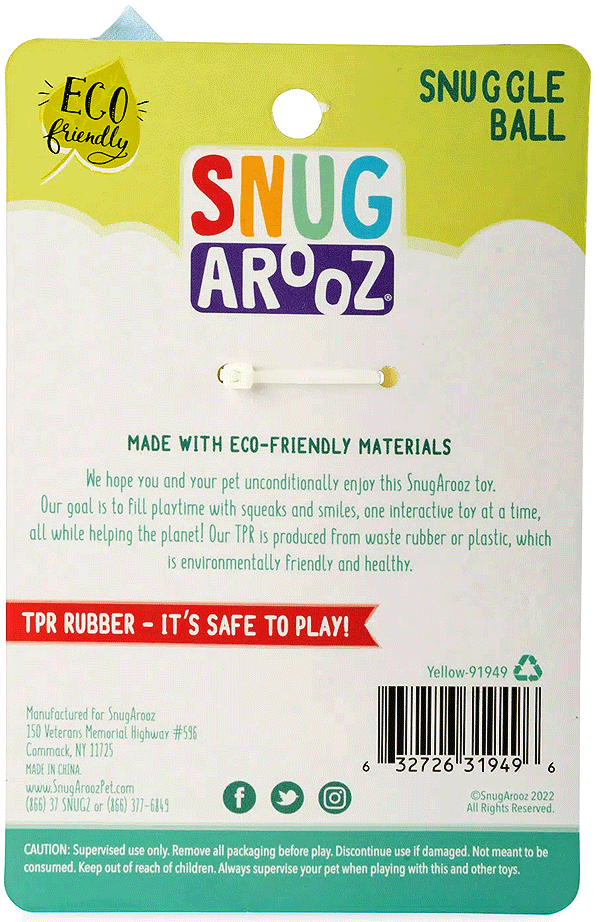 SNUGAROOZ Eco Friendly Snuggle Ball Yellow