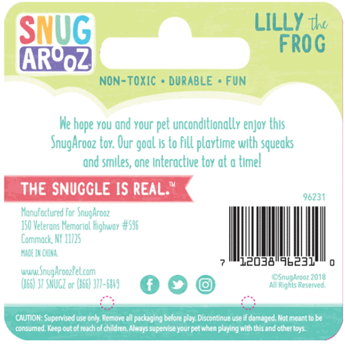 SNUGAROOZ Lilly The Frog 10"