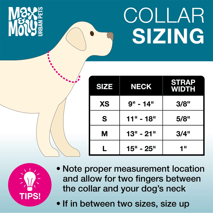 MAX&MOLLY Smart ID Dog Collar Comic XS 9-14"