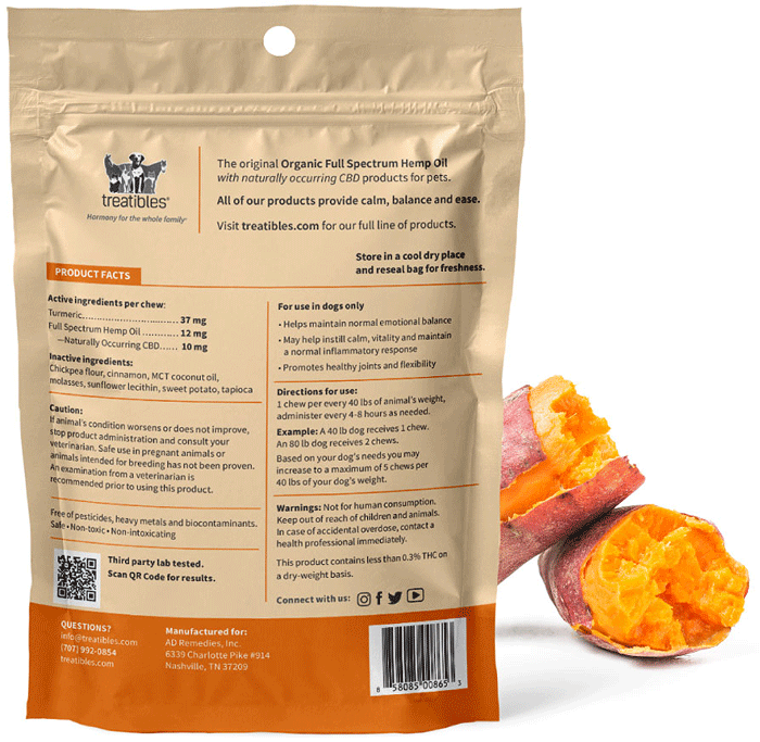 TREATIBLES Hard Chews Extra Strength Sweet Potato 45 ct L