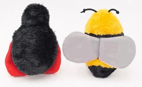 ZIPPYPAWS Crinkle 2-Pack Bee & Ladybug