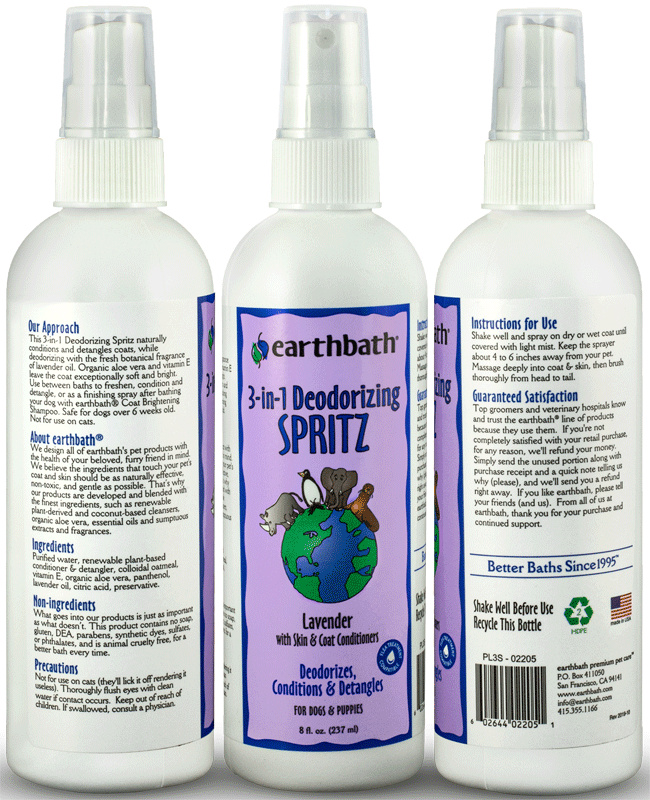 EARTHBATH 3-in-1 Deodorizing Spritz Lavender 8oz