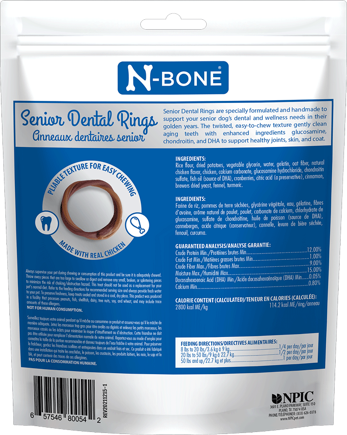 N-BONE Senior Dental Rings Chicken 7ct