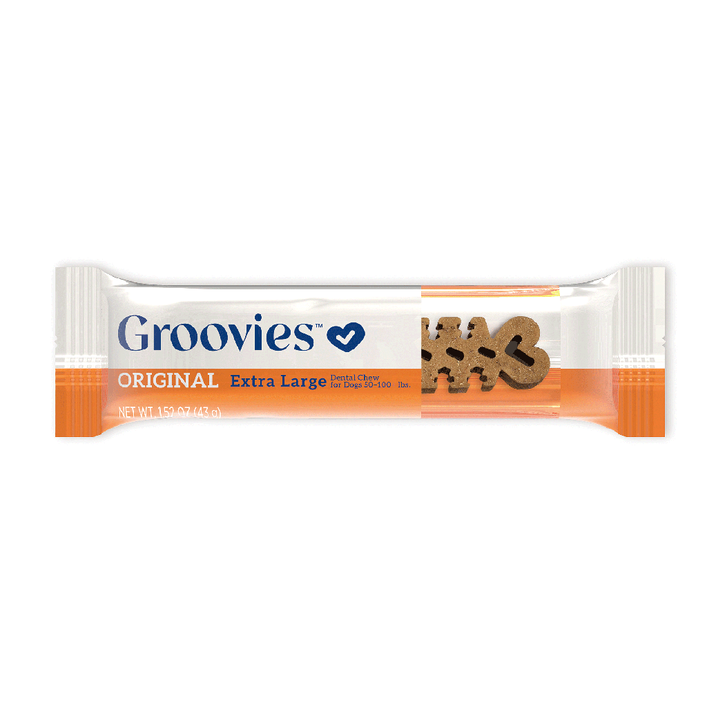 GROOVIES Dog Dental Chew Gravity Box X-Large 12ct