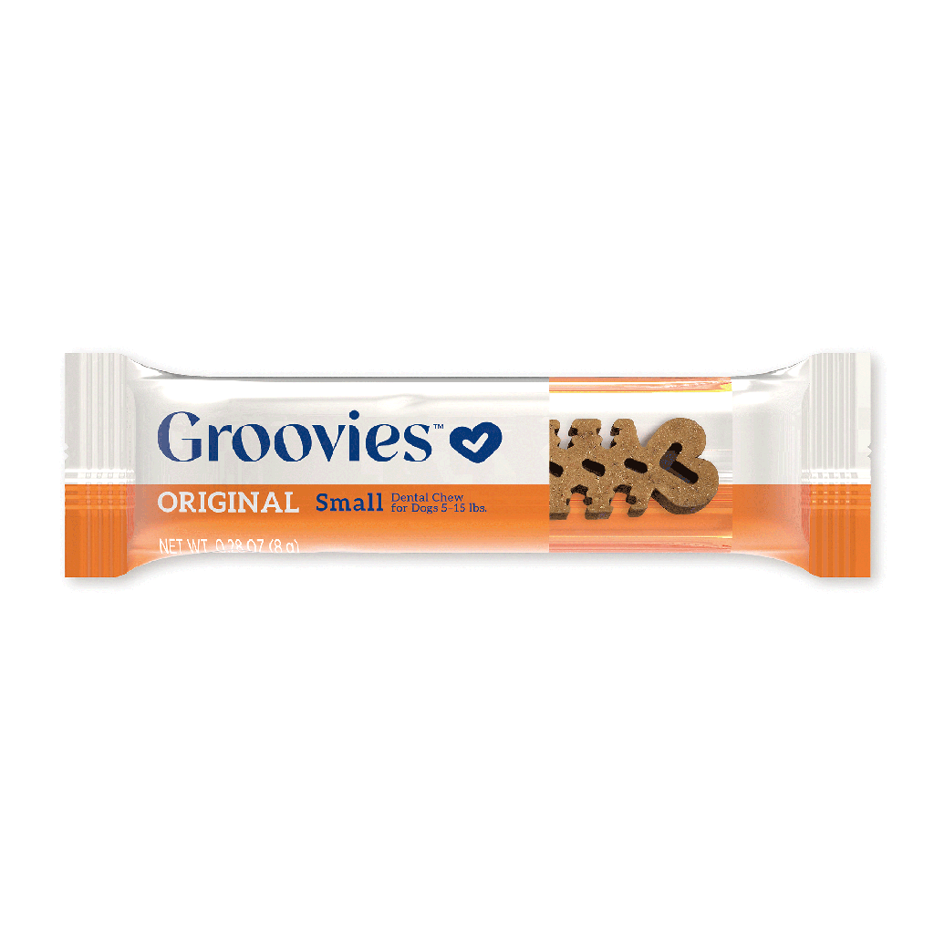 GROOVIES Dog Dental Chew Gravity Box Small 40ct