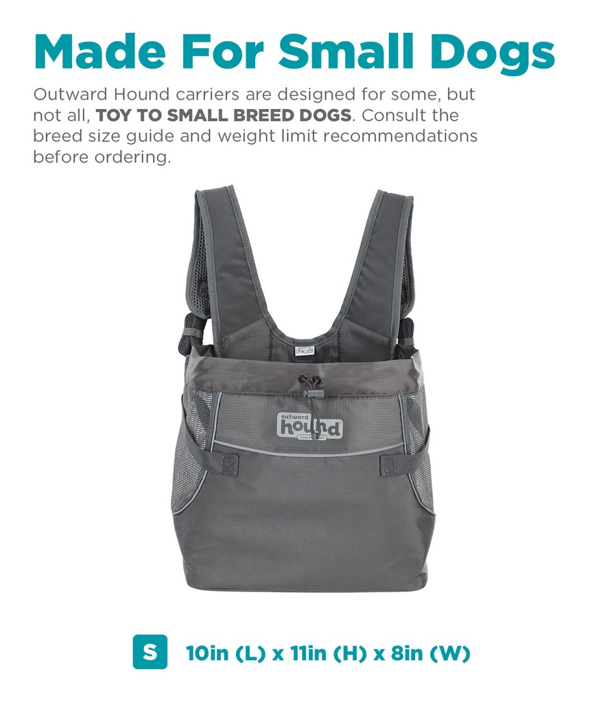 OUTWARD HOUND PupPak Dog Front Carrier S Grey