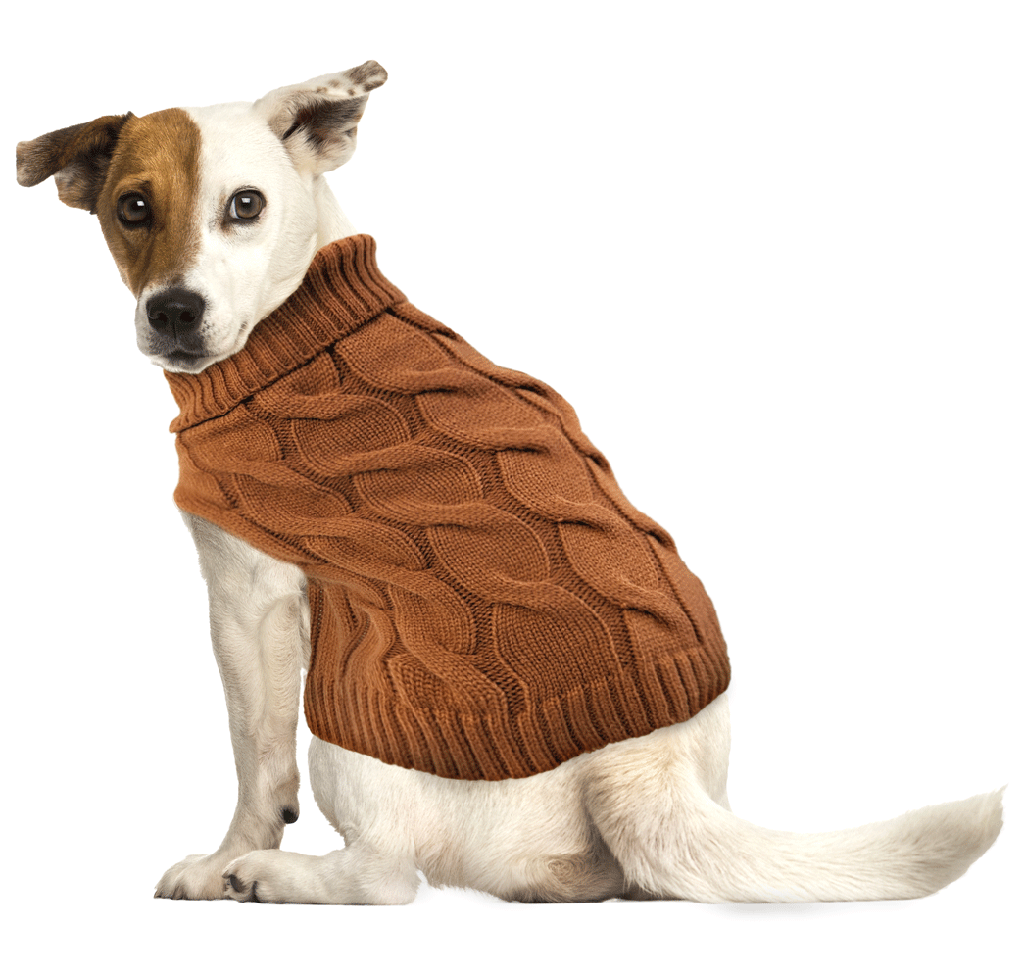 FASHION PET Twisted Cable Sweater Carmel Small