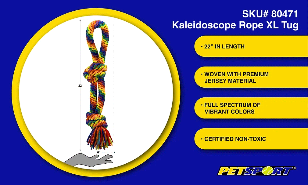 PETSPORT Kaleidoscope Rope XL Knot Tug 22"