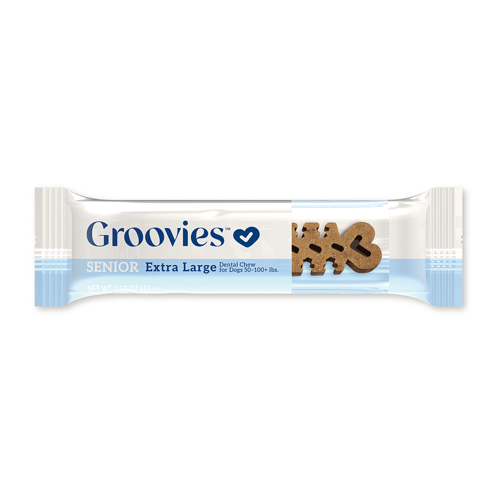 GROOVIES Senior Dog Dental Chews Gravity Box X-Large 12ct