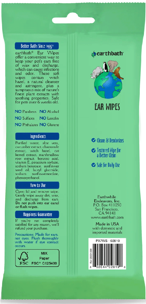 EARTHBATH Ear Wipes 30ct