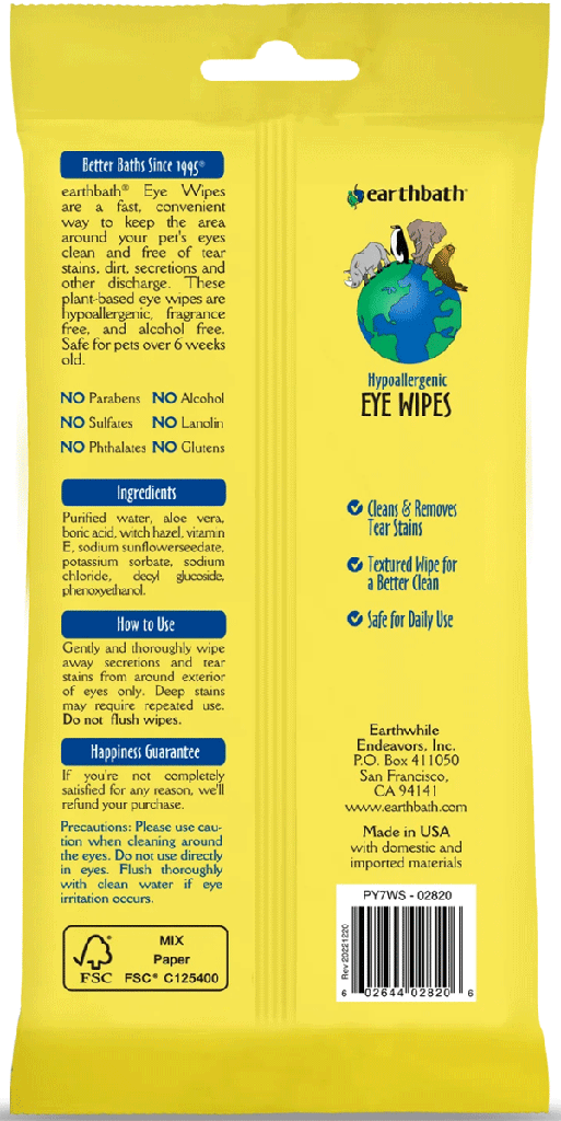 EARTHBATH Eye Wipes 30ct