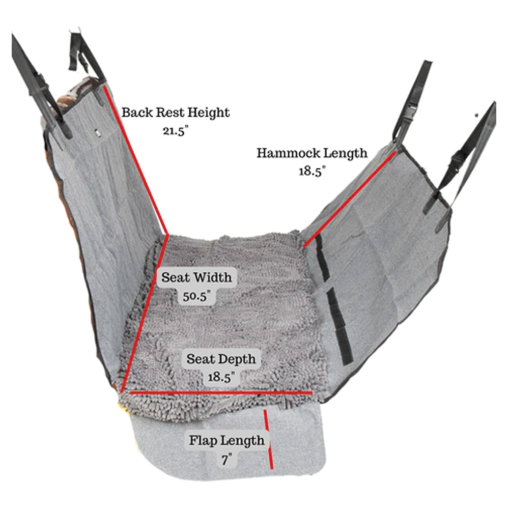 DGS Dirty Dog 3-in-1 Car Seat Cover and Hammock Grey