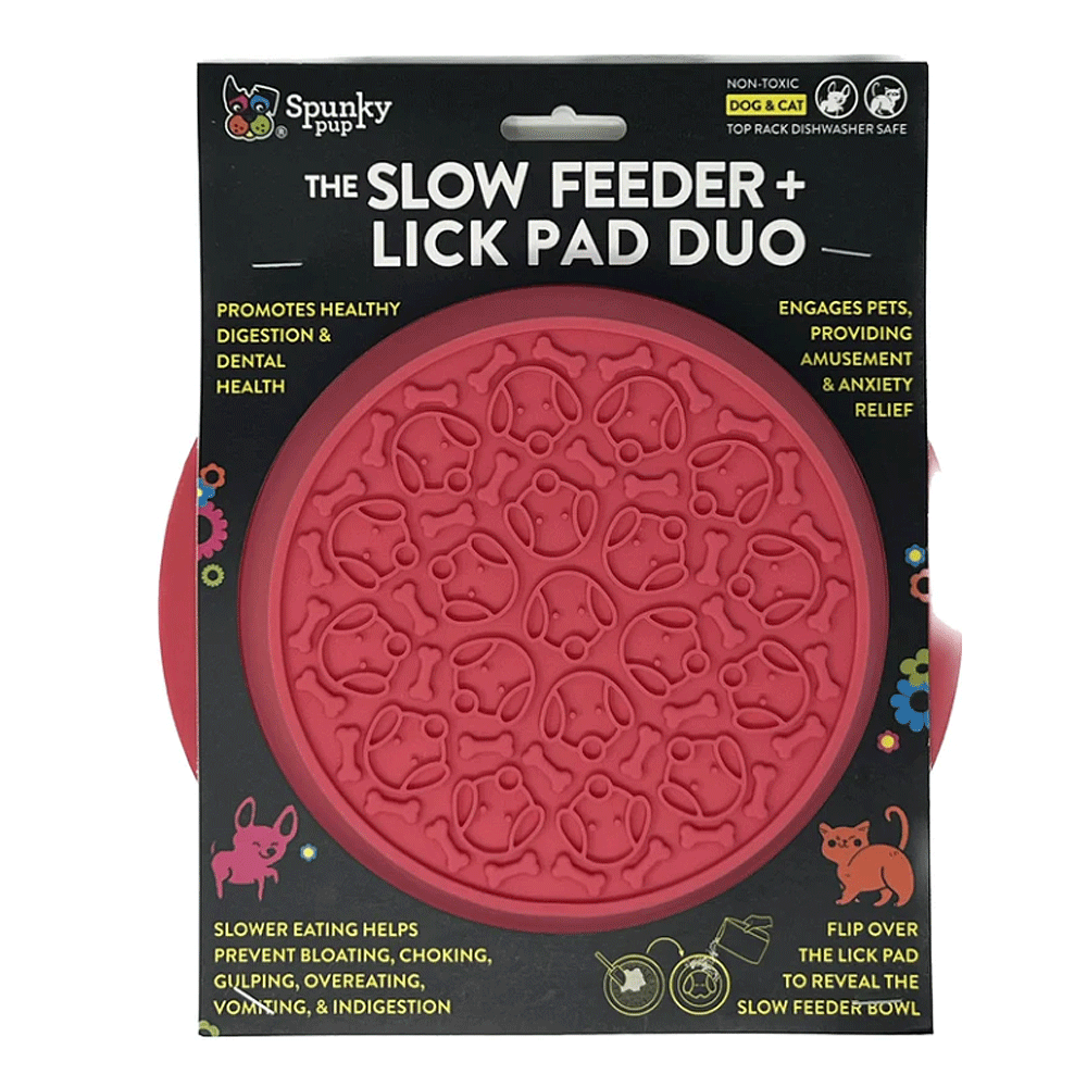 SPUNKY PUP Slow Feeder & Lick Pad Duo Combo Bowl