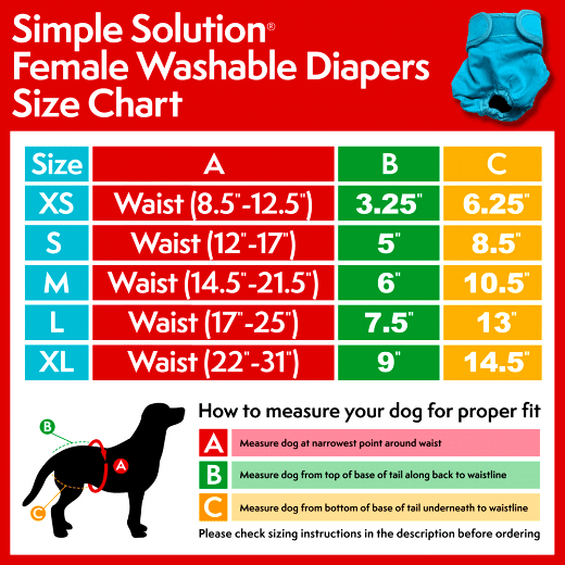 SIMPLE SOLUTION Washable Female Dog Diaper XL 55-90#