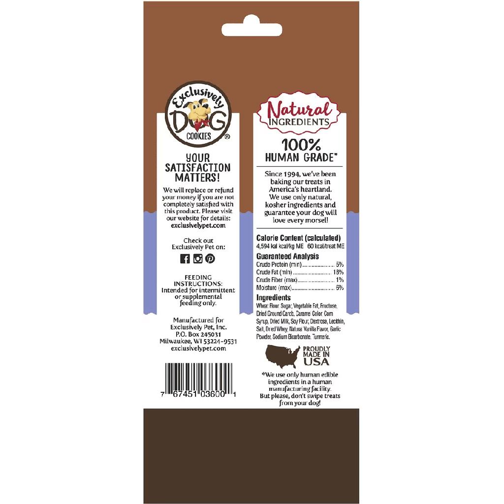 EXCLUSIVELY PET Sandwich Cremes Carob & Vanilla 8oz