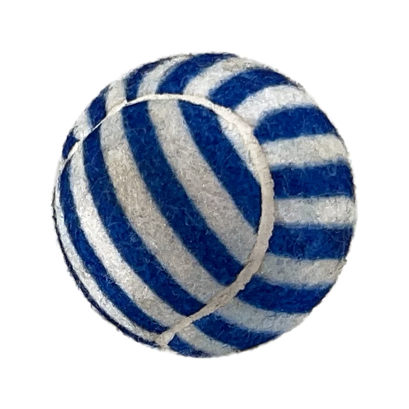 PETSPORT Blue Striped Squeak Ball 2.5" 3pk