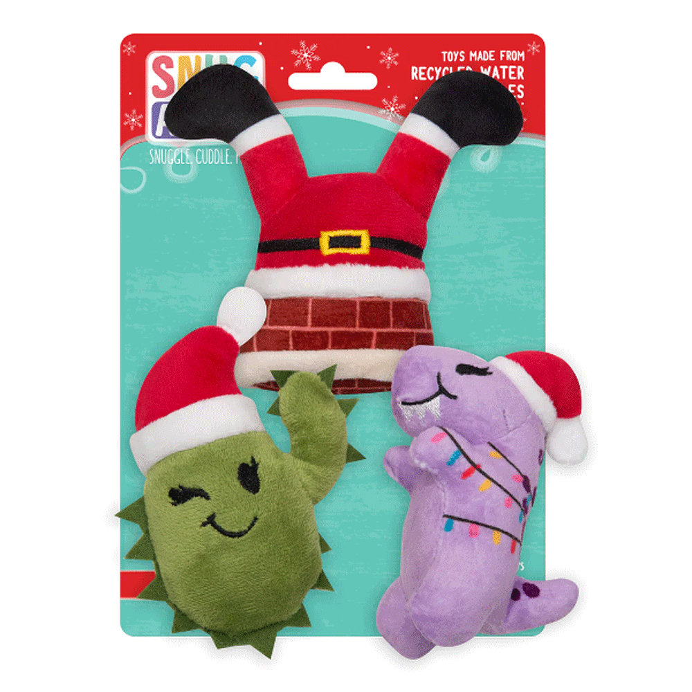 SNUGAROOZ Holiday Baby T-Rex, Santa, Cactus 3pk