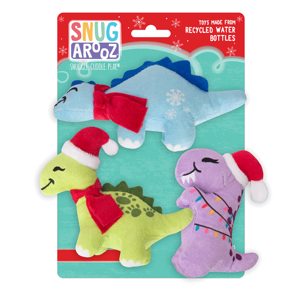 SNUGAROOZ Holiday Christmas Dinos 3pk