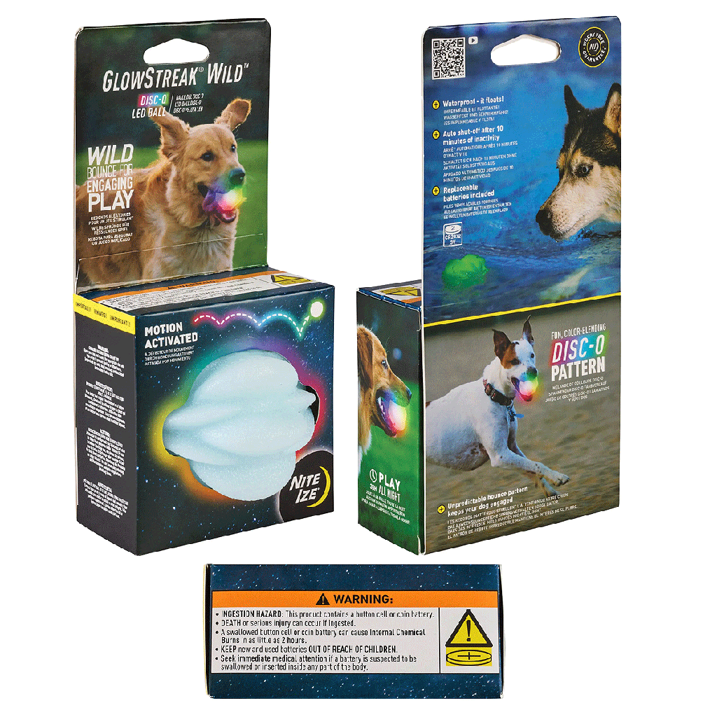 NITE IZE GlowStreak Wild LED Ball-Disc-O