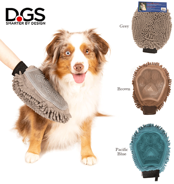 DGS Dirty Dog Grooming Mitt Brown