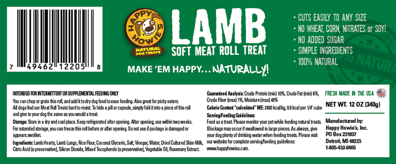 HAPPY HOWIE'S Meat Roll Treat Lamb 12oz