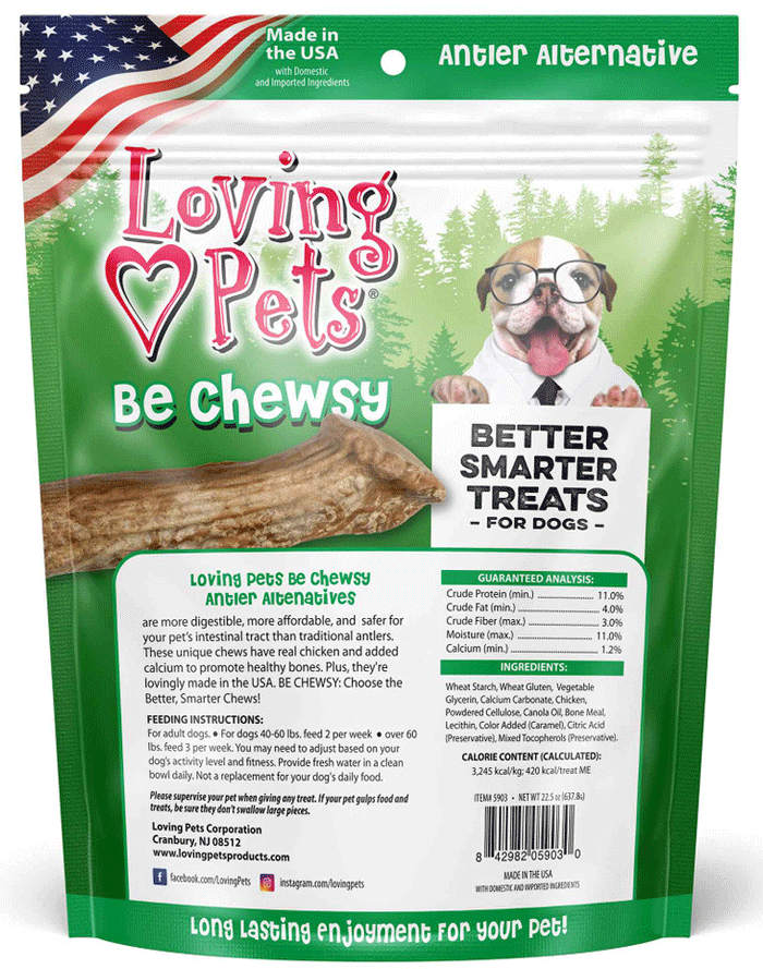 LOVING PETS Be Chewsy Antler Alternative Chews 6pk