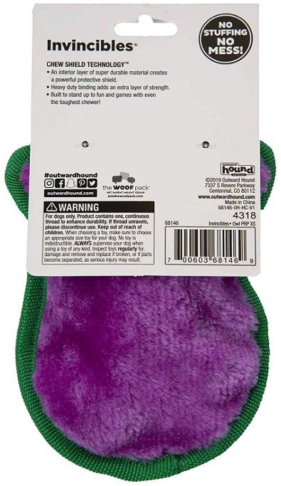 OUTWARD HOUND Invincibles Owl Purple XS