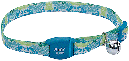 COASTAL Safe Cat Collar w/Magnet - Teal Peacock