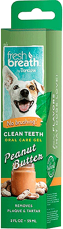 TROPICLEAN FreshBreath No Brush CleanTeeth Gel Peanut Butter 2oz