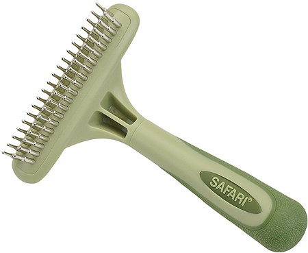 SAFARI Double Row Undercoat Rake w/ Rotating Pins