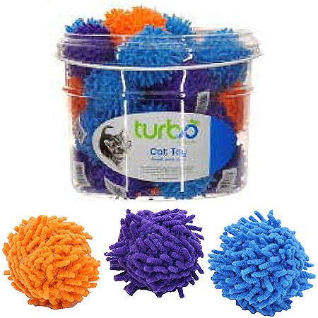 COASTAL TURBO CAT TOY BIN Mop Balls 36ct