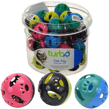 COASTAL TURBO CAT TOY BIN Plastic Balls 36ct