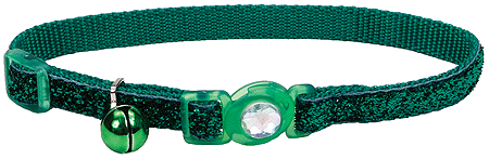 *COASTAL Safe Cat Fashion Collar 3/8 x 8-12 Inch - Green Glitter