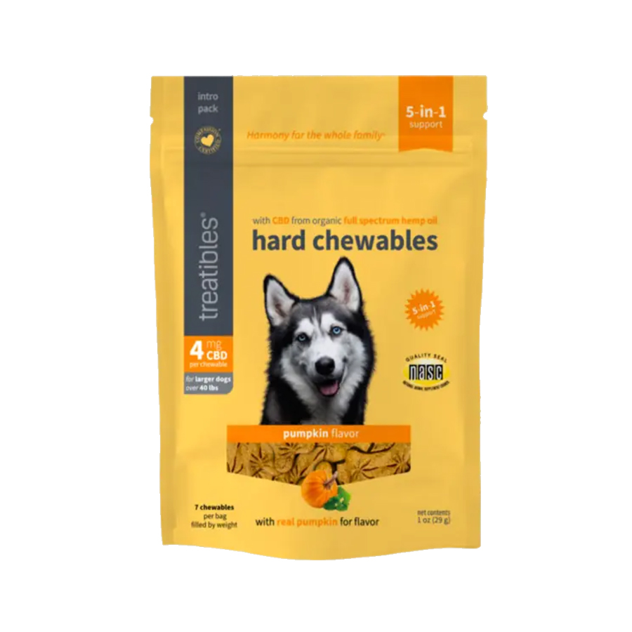 TREATIBLES Grain Free Pumpkin Chews 4mg Large 7ct