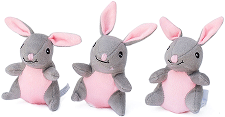 ZIPPYPAWS Zippy Miniz 3-Pack Bunnies