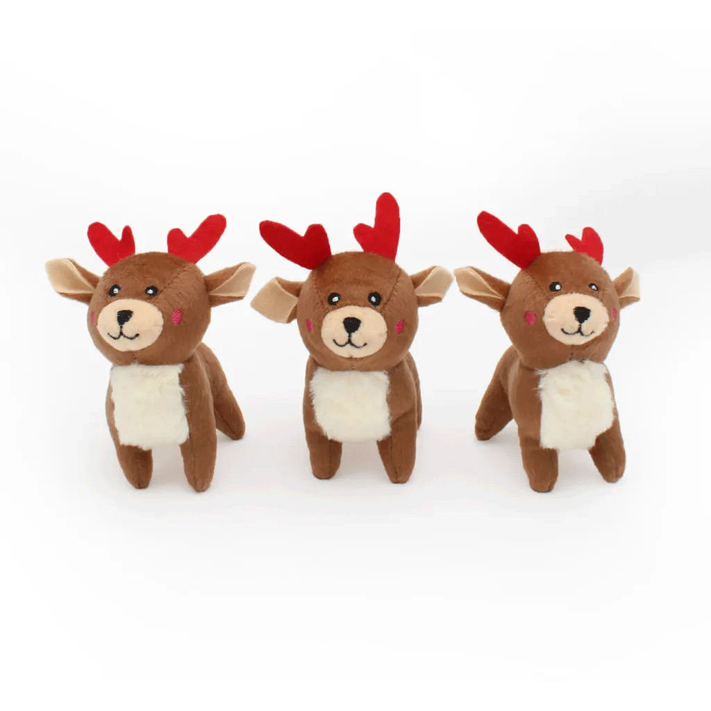 *ZIPPY PAWS Holiday Miniz 3-Pack Reindeer