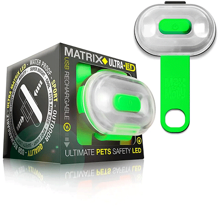 *MAX&MOLLY Ultra Bright LED Pet Light (Cube Pkg) Green