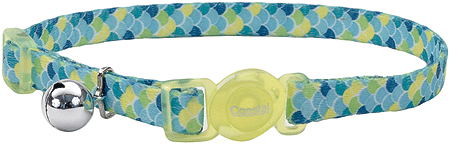 COASTAL Safe Cat Fashion Breakaway Cat Collar - Lime Teal Scales