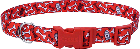 PET ATTIRE Styles Adjustable Collar 3/8 x 8-12 Red Bone