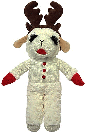 MULTIPET Holiday Lamb Chop Standing w/Antlers 13"