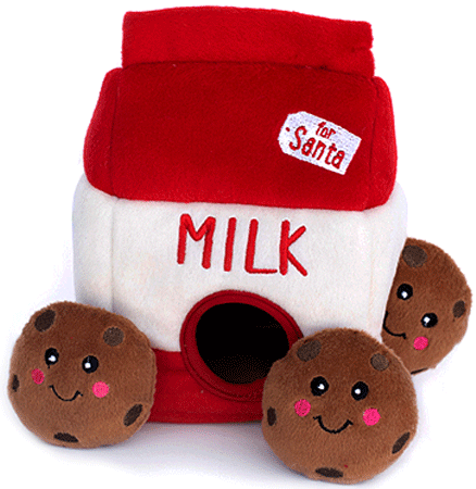 ZIPPY PAWS Holiday Burrow - Santa's Milk & Cookies