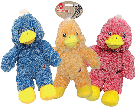 *ETHICAL/SPOT Pastel Fuzzy Ducks Plush Dog Toys 12pc