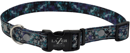 *COASTAL LazerBrite Patterned Collar 3/8 x 8-12" Galaxy