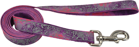 COASTAL LazerBrite Patterned Leash 5/8 x 6' Pink Multi Flowers