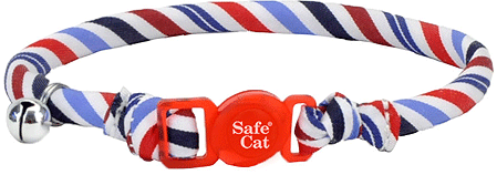 COASTAL Safe Cat Round Fashion Collar 3/8" x 8-12" Stripes