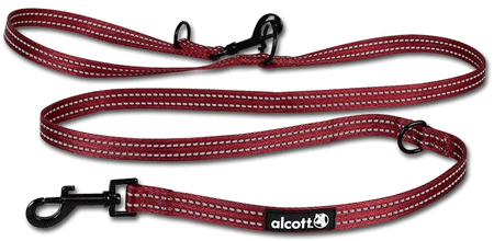 P.A.W. 5 in 1 Adjustable Leash Red