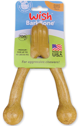 PET QWERKS Wish BarkBone Peanut Butter M